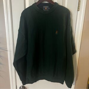 Ralph Lauren Chaps Green Sweater Vintage 100 percent Cotton Natural fibers